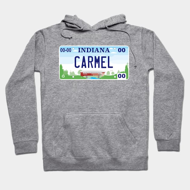 Carmel Indiana License Plate Hoodie by zsonn